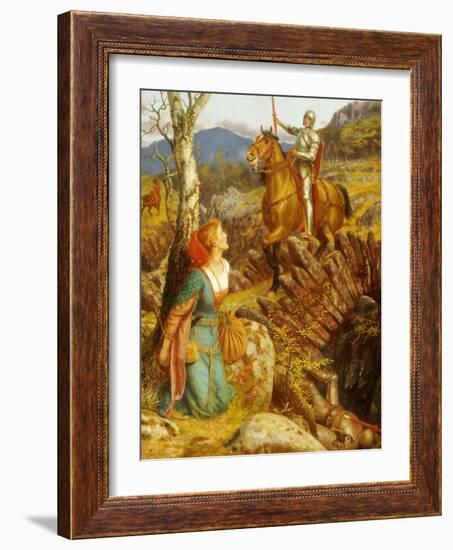 Der Sturz des Rostigen Ritters. The Overthrowing of the Rusty Knight-Arthur Hughes-Framed Giclee Print