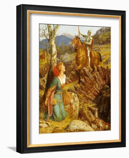 Der Sturz des Rostigen Ritters. The Overthrowing of the Rusty Knight-Arthur Hughes-Framed Giclee Print