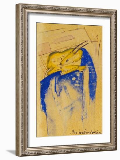 Der Traumfelsen, 1913. Auf Postkarte an Else Lasker-Schueler-Franz Marc-Framed Giclee Print