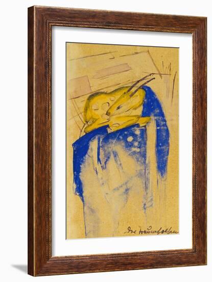 Der Traumfelsen, 1913. Auf Postkarte an Else Lasker-Schueler-Franz Marc-Framed Giclee Print