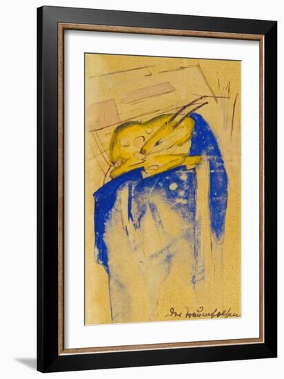 Der Traumfelsen, 1913. Auf Postkarte an Else Lasker-Schueler-Franz Marc-Framed Giclee Print