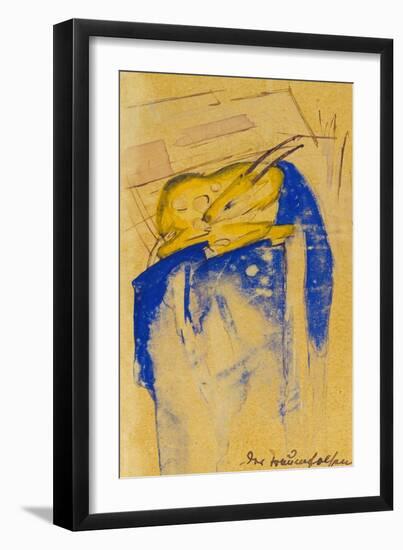 Der Traumfelsen, 1913. Auf Postkarte an Else Lasker-Schueler-Franz Marc-Framed Giclee Print