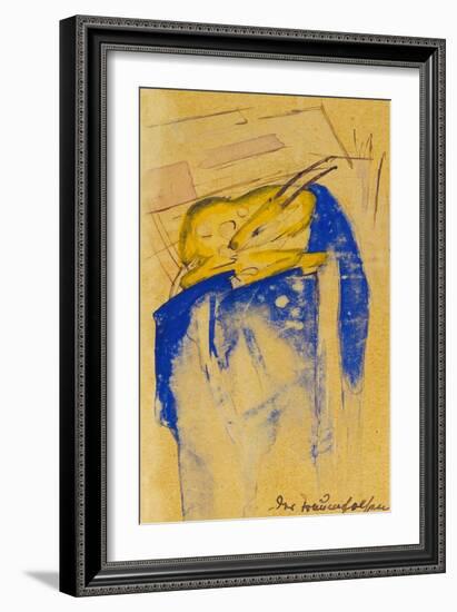 Der Traumfelsen, 1913. Auf Postkarte an Else Lasker-Schueler-Franz Marc-Framed Giclee Print