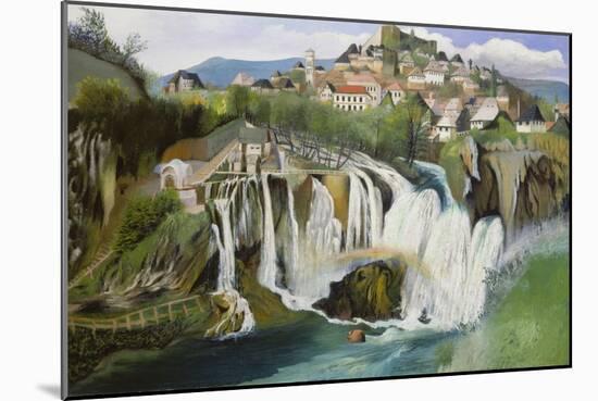 Der Wasserfall Von Jajce, 1903-Tivadar Csontvary Kosztka-Mounted Giclee Print