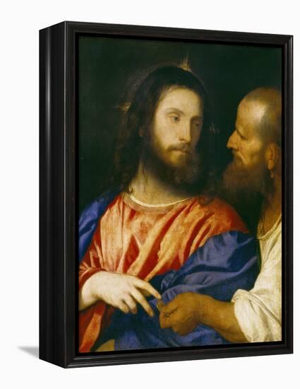 Der Zinsgroschen-Titian (Tiziano Vecelli)-Framed Premier Image Canvas