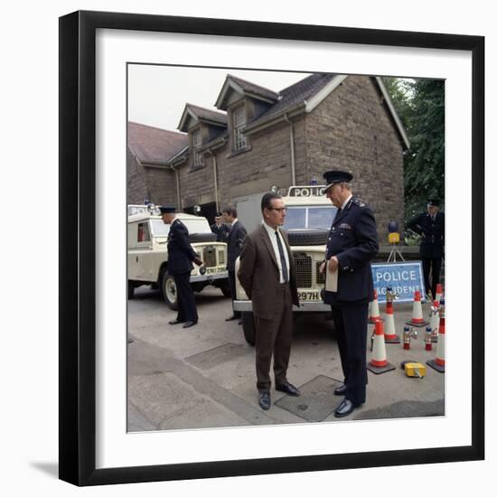 Derbyshire Police Commissioner Taking Delivery of Two New Land Rovers, Matlock, Derbyshire, 1969-Michael Walters-Framed Photographic Print