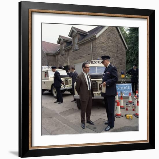 Derbyshire Police Commissioner Taking Delivery of Two New Land Rovers, Matlock, Derbyshire, 1969-Michael Walters-Framed Photographic Print