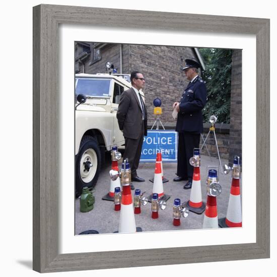 Derbyshire Police Commissioner Taking Delivery of Two New Land Rovers, Matlock, Derbyshire, 1969-Michael Walters-Framed Photographic Print