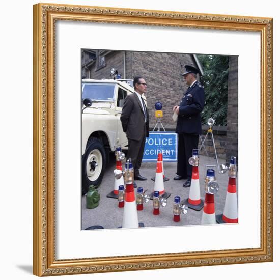 Derbyshire Police Commissioner Taking Delivery of Two New Land Rovers, Matlock, Derbyshire, 1969-Michael Walters-Framed Photographic Print