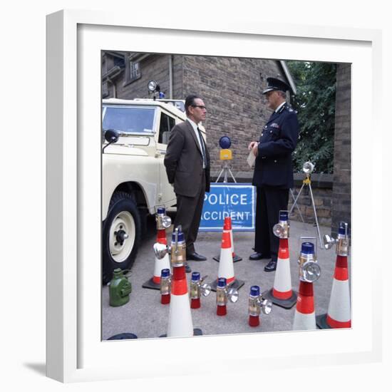 Derbyshire Police Commissioner Taking Delivery of Two New Land Rovers, Matlock, Derbyshire, 1969-Michael Walters-Framed Photographic Print