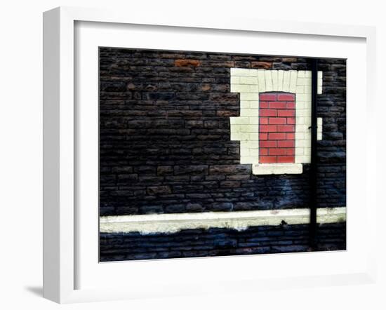 Derelict Bricked in Window with Drainpipe-Clive Nolan-Framed Photographic Print