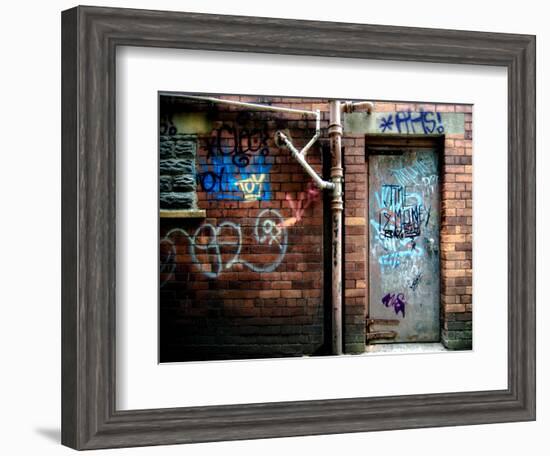 Derelict Door with Graffiti 2-Clive Nolan-Framed Photographic Print