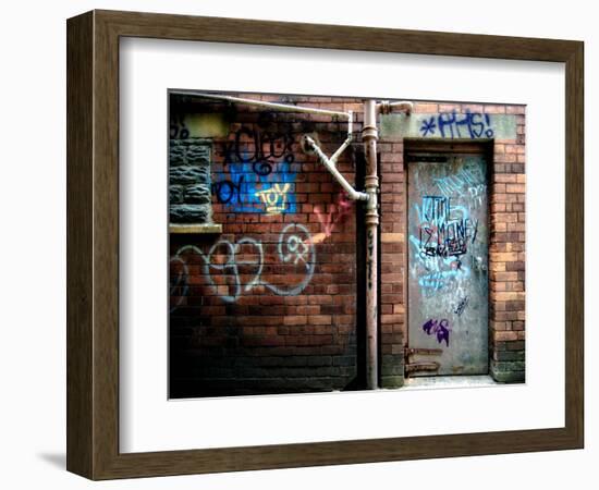 Derelict Door with Graffiti 2-Clive Nolan-Framed Photographic Print