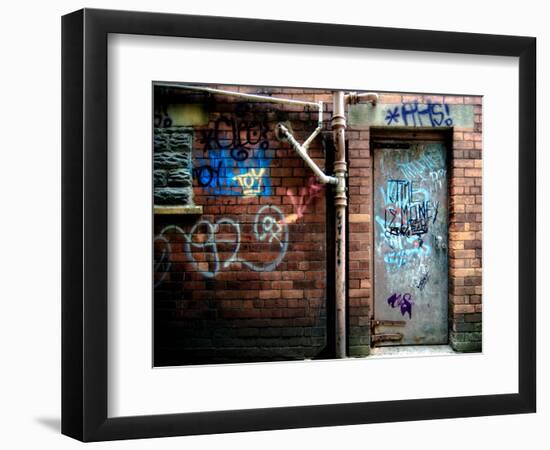 Derelict Door with Graffiti 2-Clive Nolan-Framed Photographic Print