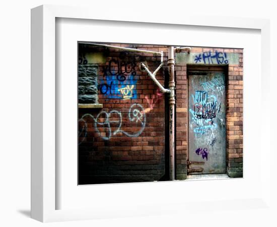 Derelict Door with Graffiti 2-Clive Nolan-Framed Photographic Print