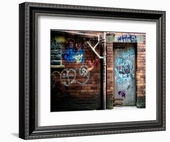 Derelict Door with Graffiti 2-Clive Nolan-Framed Photographic Print