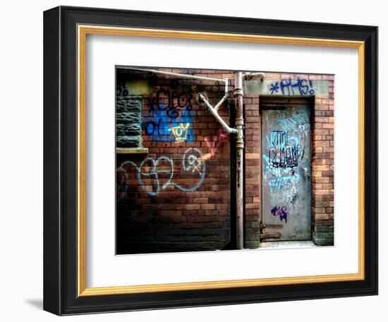 Derelict Door with Graffiti 2-Clive Nolan-Framed Photographic Print