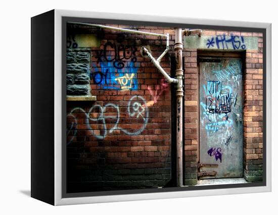 Derelict Door with Graffiti 2-Clive Nolan-Framed Premier Image Canvas