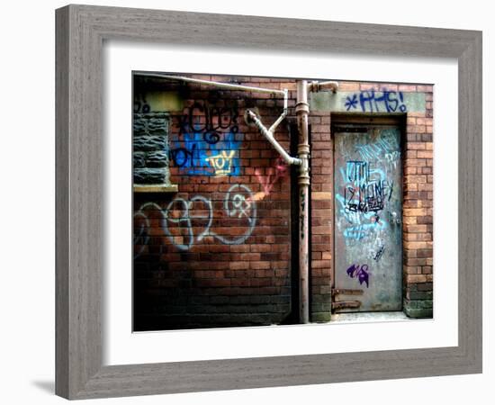 Derelict Door with Graffiti 2-Clive Nolan-Framed Photographic Print