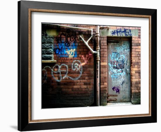 Derelict Door with Graffiti 2-Clive Nolan-Framed Photographic Print