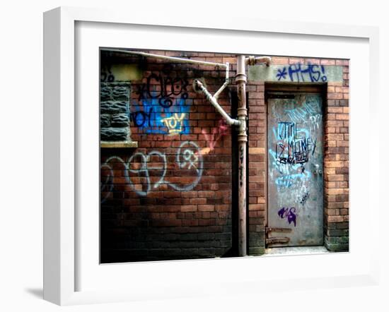 Derelict Door with Graffiti 2-Clive Nolan-Framed Photographic Print