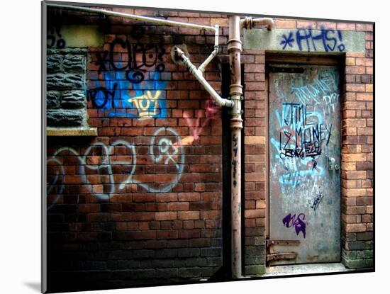 Derelict Door with Graffiti 2-Clive Nolan-Mounted Photographic Print