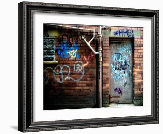 Derelict Door with Graffiti 2-Clive Nolan-Framed Photographic Print