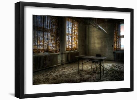 Derelict Interior with Chair and Desk-Nathan Wright-Framed Photographic Print