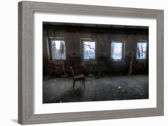 Derelict Interior with Chair-Nathan Wright-Framed Photographic Print