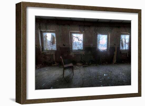 Derelict Interior with Chair-Nathan Wright-Framed Photographic Print