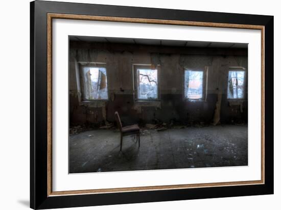 Derelict Interior with Chair-Nathan Wright-Framed Photographic Print