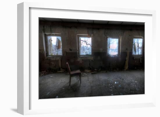 Derelict Interior with Chair-Nathan Wright-Framed Photographic Print