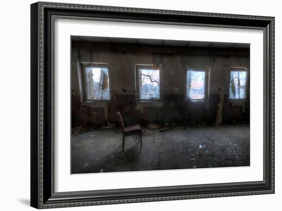 Derelict Interior with Chair-Nathan Wright-Framed Photographic Print