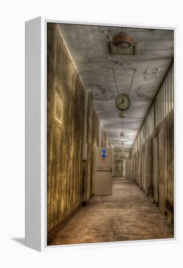 Derelict Interior with Clock-Nathan Wright-Framed Premier Image Canvas