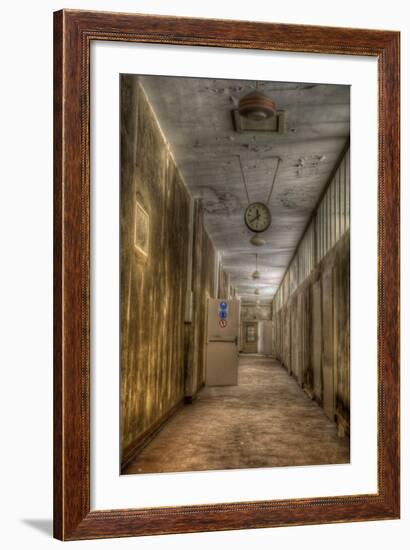 Derelict Interior with Clock-Nathan Wright-Framed Photographic Print