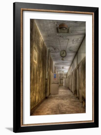 Derelict Interior with Clock-Nathan Wright-Framed Photographic Print