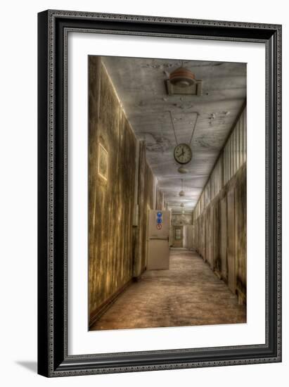 Derelict Interior with Clock-Nathan Wright-Framed Photographic Print