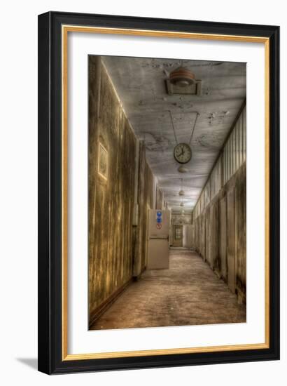 Derelict Interior with Clock-Nathan Wright-Framed Photographic Print