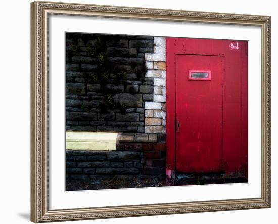 Derelict Red Door-Clive Nolan-Framed Photographic Print