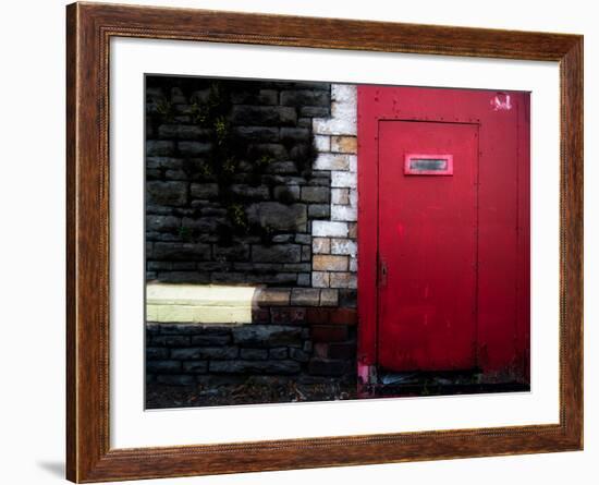 Derelict Red Door-Clive Nolan-Framed Photographic Print