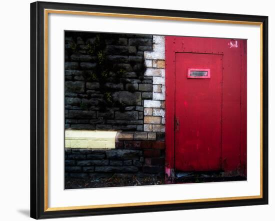 Derelict Red Door-Clive Nolan-Framed Photographic Print