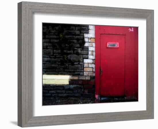 Derelict Red Door-Clive Nolan-Framed Photographic Print