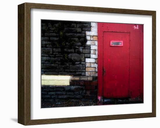 Derelict Red Door-Clive Nolan-Framed Photographic Print