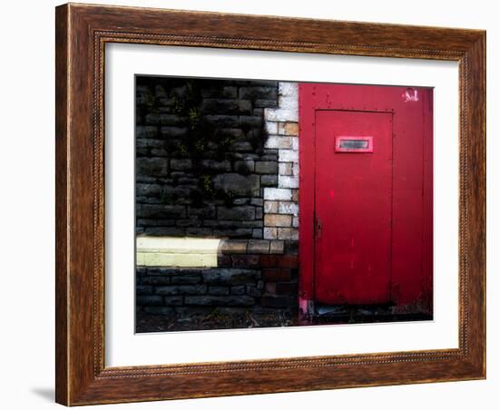 Derelict Red Door-Clive Nolan-Framed Photographic Print