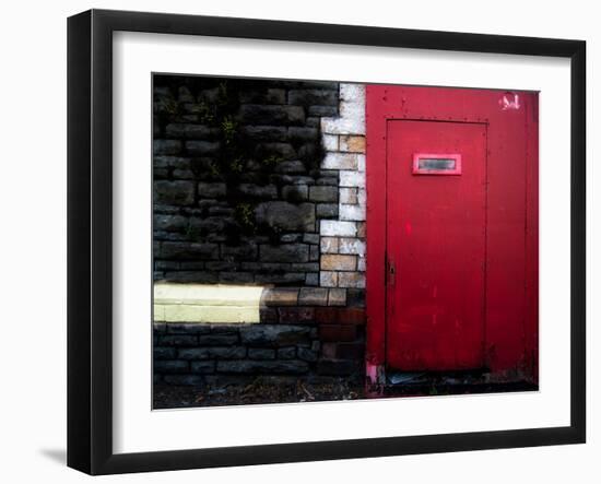 Derelict Red Door-Clive Nolan-Framed Photographic Print