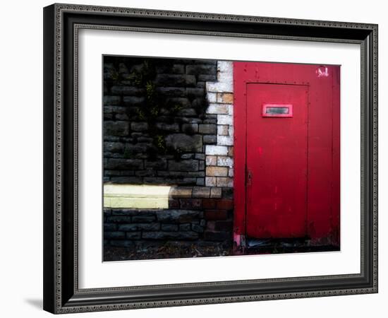 Derelict Red Door-Clive Nolan-Framed Photographic Print