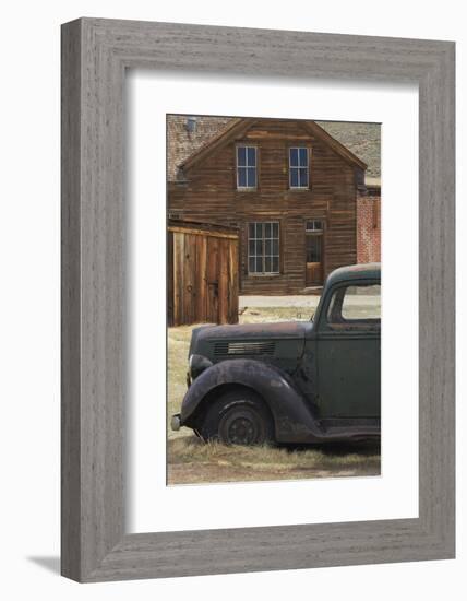 Derelict Vintage Truck and Old Buildings, Bodie Ghost Town, California-David Wall-Framed Photographic Print