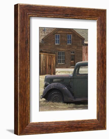 Derelict Vintage Truck and Old Buildings, Bodie Ghost Town, California-David Wall-Framed Photographic Print