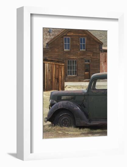 Derelict Vintage Truck and Old Buildings, Bodie Ghost Town, California-David Wall-Framed Photographic Print