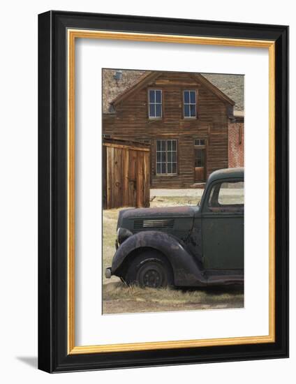 Derelict Vintage Truck and Old Buildings, Bodie Ghost Town, California-David Wall-Framed Photographic Print